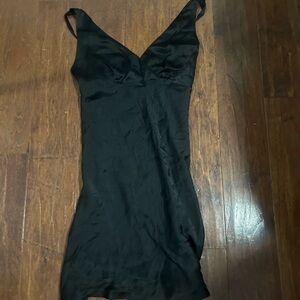 Elegant Black Satin Dress